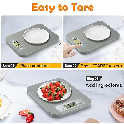 Smart Food Scale for Calorie Counting, Digital Food Scale with Nutritional Calculator, Bluetooth Food Weight Scale for Weight Loss, Diabetics, Macro, Diet, Baking 3g-5kg, 0.1oz
