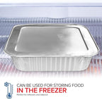 Stock Your Home 8” Square Foil Pans with Lids (50 Pack) - Foil Cake Pans with Covers - Aluminum Baking Pans - Disposable Cake Pans - 8 Inch Square Pans - Disposable & Recyclable Pans with Lids