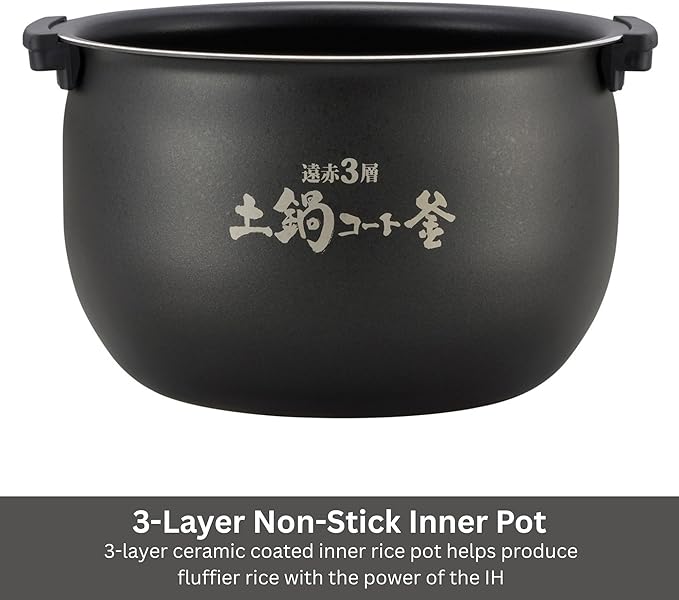 Tiger Corporation JKT-D18U 10-Cup Capacity Induction Heating Electric Rice Cooker with 12 Menu Setting, 24-Hour Keep Warm Setting, Spatula and Measuring Cup (Black and Stainless Steel)
