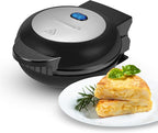 Elite Gourmet EOM123 Non-Stick Omelet, Frittata, Snack Pocket Maker, Dessert Maker, 2 Individual 5.6" Omelets, Stainless Steel