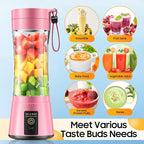 Portable Blender for Smoothies & Shakes - Cordless Personal Size Blender with 6 Blades, 380Ml Juice Cup, Lightweight & Rechargeable, Freshly Squeezed for Picnic/Sports/Office, Mother's Day