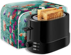 JEOCODY Colorful Flower Toaster Covers Dustproof Toaster Bread Maker Cover Fits for Most Standard 4 Slice Toasters, Universal Size Microwave Oven Dustproof Cover Women Gift