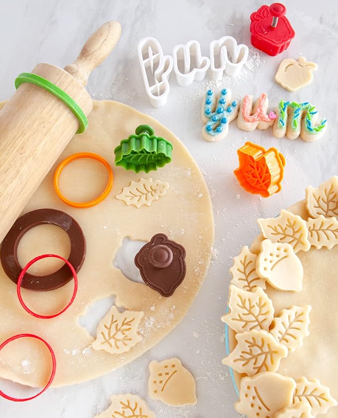 Talisman Designs Silicone Rolling Pin Bands | 8 Piece Set | Ensure Dough Thickness | Baking Accessories | Rolling Pin Thickness Rings