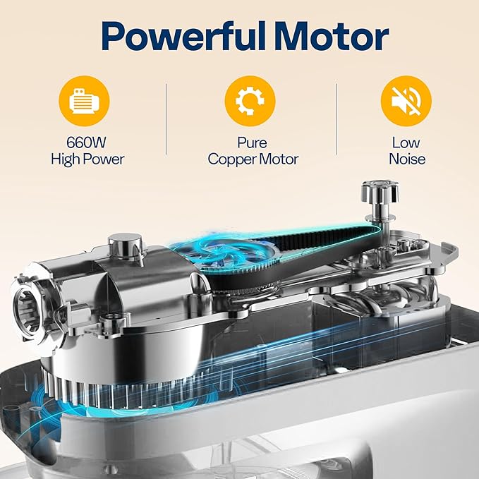 VIVOHOME 9 in 1 Multifunctional Stand Mixer with Fermentation, 6 Speed 7.5 Quart Kitchen Electric Food Mixer with Timer, Meat Grinder, Juice Blender, Vegetable Slicer, Pasta and Cookie Maker, Silver