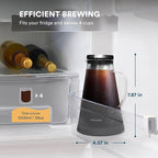 OVALWARE Airtight Cold Brew Iced Coffee Maker Pitcher and Tea Infuser with Spout - 1.0L / 34oz Ovalware RJ3 Brewing Glass Carafe with Removable Stainless Steel Filter