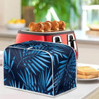 JEOCODY Toaster Oven Covers - Large 2 Slice Blue Dust-proof Quilted Bread Maker Cover with Fingerprint Protection