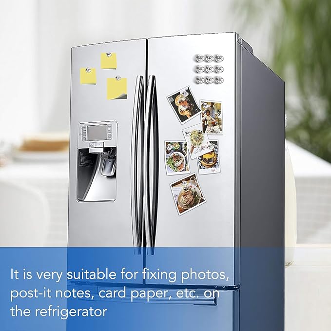 LOVIMAG Fridge Magnets 30Pcs Refrigerator Whiteboard Small Strong Magnet Classroom Kitchen Accessories Decorative Locker Set Decor Must Haves Office Calendar Refrigerador Magnetic Cute Crafts Silver