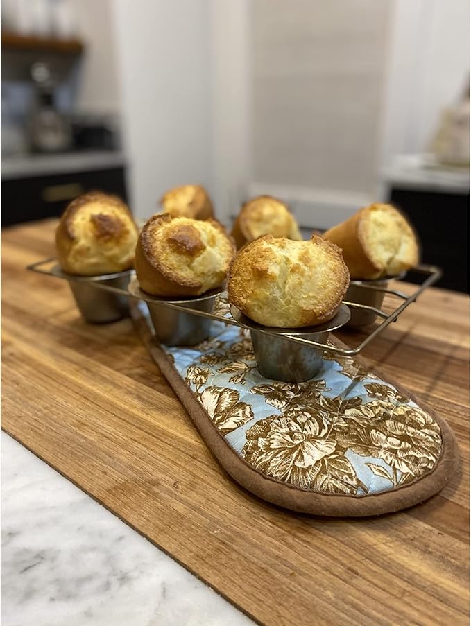 Fox Run Popover, Yorkshire Pudding and Cupcake Pan, 6 Cup, Stainless Steel