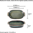 Ceramic Casserole Baking Dish - 15.2 Ounces Baking Dish for Oven, Lasagna Pans, Oven Safe Durable Bakeware for Kitchen Home Decor, Banquet and Dinner Oval 2 pieces, 7.5 x 4.3 Inch