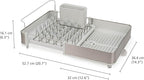 Joseph Joseph Extend Steel Expandable Dish Drying Rack with Removable Cutlery Holder Swivel Draining Spout, Stainless Steel
