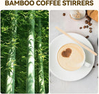1000 Count Bamboo Coffee Stirrer - Disposable 7 inches Long Wooden Stir Sticks for Coffee and Cocktails - Smooth, Splinter-Free Beverage Mixers - Ideal for Cafe, Bars and Drink Stations