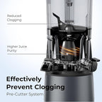 EanOruus Juicer Machines, 3-in-1 Cold Press Juicer with 6.5" Extra Large Chute, 100oz Large Capacity, AC Motor, Makes Juice, Nut Milk & Sorbet, Premium Gray