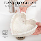 6 Inch Heart Shaped Cake Pans Small Heart Cake Pan Nonstick Silicone Molds for Baking Set of 3 (Cream)