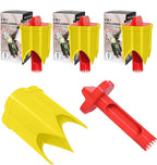 Pepper Corer, 2 in 1 Red Bell Pepper Seed Corer Remover Tool, Fruit & Vegetable Corers Quick Cave Tools for Jalapeno Cutter Deseeder, Red Yellow, 3 PCS