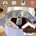 Aluminum 12 Cup 600ml Moka Pot Express Coffee Maker Stovetop Espresso Colorful Coffeemaker Italian Classic Style Brewing Greca Cafe Mocha Machine for Cafeteras Lover Camping Travel and Home Use 20oz