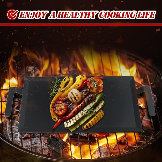 Carbon Steel Griddle Induction Compatible Stove top, Grill Griddle, Open flame,Gas Stove Top