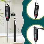 Copkim 12 Set Waterproof Food Thermometer for Water, Liquid, Candle and Cooking Digital Meat Thermometer with Long Probe Instant Read for Kitchen BBQ Grill Candy (Black,White,Red)