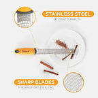 Deiss PRO Citrus Zester & Cheese Grater — Parmesan Cheese Lemon, Ginger, Garlic, Nutmeg, Chocolate, Vegetables, Fruits - Razor-Sharp Stainless Steel Blade, Wide, Dishwasher Safe