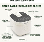 GreenPan Rice Cooker, 8 Cups Cooked (4 Uncooked), Low-Carb & Soup Mode,10 ONE-TOUCH Cooking Presets, PFAS-Free Ceramic Steamer Basket, Fuzzy Logic, Auto Keep Warm, Oats, 24HR Delay Timer, Cream