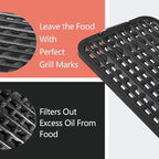 Cusimax Non-stick Perforated Grill Pan, Stove Top Grill Plate, Cast Aluminum Grill Plate for Electric Indoor Grills/Outdoor BBQ, Dishwasher Safe (14.96" x 8.66)