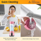 Cordless Portable Personal Size Blender - Mini Blender Make Smoothies and Shakes, 380Ml BPA Free Travel Cup, Powerful Blending Suit in Office/Home/Gym