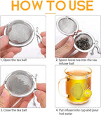 Stainless Steel Tea Infusers, Set of 2 TeaSanavie Tea Strainer Tea Ball with Honeybee & Flower Charms for Loose Leaf Tea