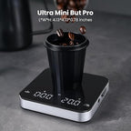 Maestri House Mini Coffee Scale with Timer, USB-C Rechargeable Espresso Scale, 2kg/0.1g Accurate Scale for Espresso and Pour-Over Coffee, Portable Digital Kitchen Scale with Auto Timer (Black&Silver)