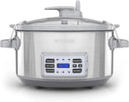 BLACK+DECKER 7-Quart Digital Slow Cooker, SCD7007SSD, Temperature Probe, Sous-Vide, Locking Lid, Removable Stoneware Crock