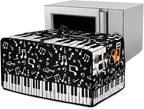Piano Musical Notes Print Toaster Oven Dust-proof Cover, Heat-resistant Anti Fingerprint Microwave Oven Dust Cover, Kitchen Counter Accessory (Large-18.5 * 22.5 * 12.99 inches)