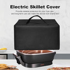 Electric Skillet Cover Electric Frying Pan Cover Heavy Duty Waterproof Heat-Resistant Nylon Covers Case for bella Make Take Oven Grill/for Crux Electric Skillet (Black)
