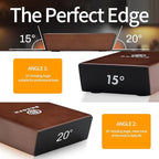 Rolling Knife Sharpener, Rolling Knife Sharpening Kit, Kitchen Knives Sharpener with Diamond and Ceramic for Steel of Chef Blade, Knives Sharpening Tool with 15 & 20 Degree Magnetic Angle, Walnut