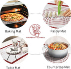 Silicone Baking Mat, Non Stick Pastry Mat Sheet for Dough Rolling, Nonslip Fondant/Pie Crust Mat, Counter Mat Oven Liner Mat for Making Cookies Macarons Bread Baking Supplies Extra Large 26 x 16 Inch
