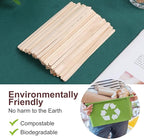 Wooden Coffee Stirrers Individually Wrapped 5.5" Coffee Stir Sticks 1000 Pcs, Natural Birch Round End Thick Birch Wood Eco-Friendly Suitable for Coffee, Cocktail and Hot Drinks