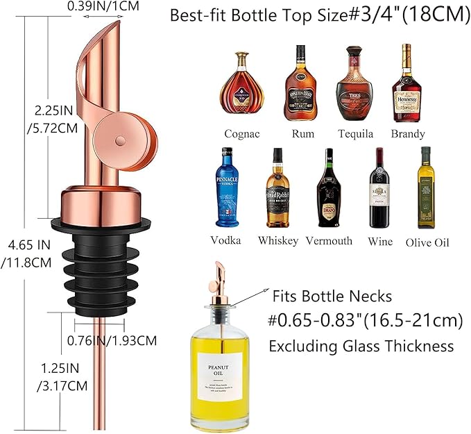 Pafuen Auto Liquor Pour Spout (4, Rose gold)