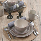 Pfaltzgraff Sadie 16-Piece Cream Dinnerware Set, Service for 4, Durable Stoneware Plates and Bowls with Classic Design, Microwave and Dishwasher Safe