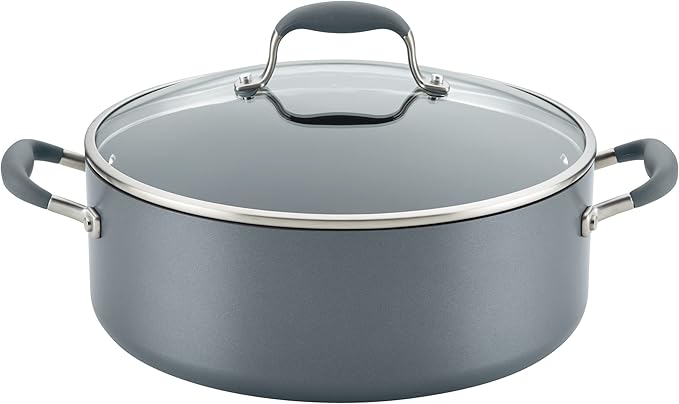 Anolon Advanced Home Hard-Anodized Nonstick Wide Stock Pot/Stockpot (7.5-Quart, Moonstone)