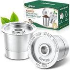 CAPMESSO Reusable K Cups Coffee Pods for Keurig 1.0: Stainless Steel Refillable K Cup - Reusable Coffee Filter for Keurig 1.0 Coffee Maker, Permanent, Eco-Friendly, Innovative Design(2 Pack)