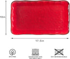 LEHAHA Christmas Melamine Platters for Serving Food, Colored Serving Trays, 17.5 x 10 Rectangular Turkey Serving Tray, Set of 2, Perfect for Outdoor, Christmas Parties, Restaurant, Dishwasher Safe