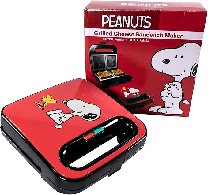 Uncanny Brands Peanuts Grilled Cheese Maker - Make Snoopy and Woodstock Sandwiches - Kitchen Appliance