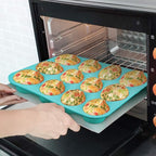 CAKETIME Silicone Muffin Pan Set, Cupcake Pans 12 Cups Silicone Baking Molds, Food Grade, Pinch Test Approved, Pack of 2