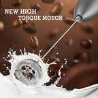 SIMPLETASTE Milk Frother Handheld Electric Foam Maker, Drink Mixer with Stainless Steel Whisk for Cappuccino, Bulletproof Coffee, Latte, Gray, with Stand, Battery Operated