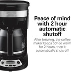 Hamilton Beach 12 Cup Programmable Drip Coffee Maker Machine, Regular & Bold Brew Options, Auto Pause and Pour, Glass Carafe, Black with Stainless Accents (46299J)