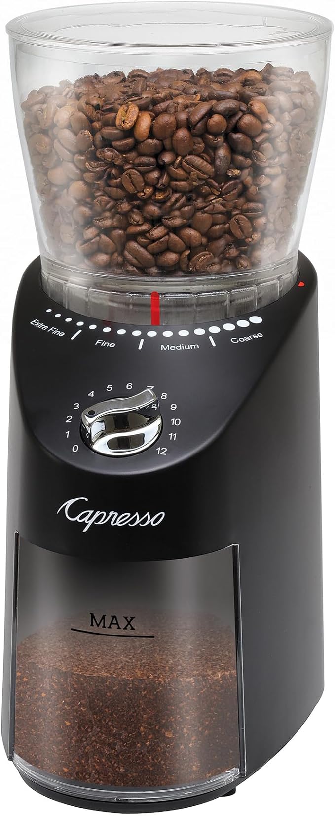 Capresso Infinity Plus Conical Burr Grinder, Black
