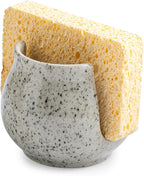 Sponge Holder for Kitchen Sink, Ceramic Dish Sponge Dish Rack Scrubby Caddy Kitchen Organizer Cute Sink Caddy Organizer, Farmhouse Decor, Speckled Glaze