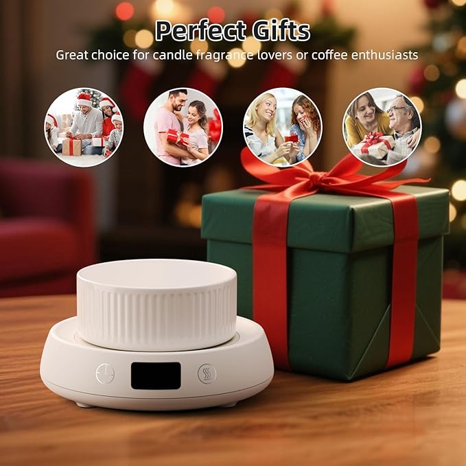 Coffee Mug Warmer for Desk with Auto Shut Off, Electric Cup Candle Wax Melter Warmer with 1-9H Timer, Smart Mug Warmer Tea Coffee Beverage Heated Mug Plate for Home Office, Ideal Coffee Lover Gift