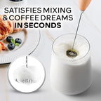 Zulay Kitchen Powerful Milk Frother Wand With 4 AA Duracell Batteries - Ultra Fast Handheld Drink Mixer - Electric Whisk Foam Maker for Coffee, Lattes, Cappuccino, Matcha & Creamer - Maple