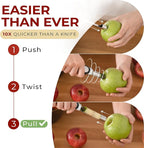 Orblue Premium Apple Corer Tool - Durable Stainless Steel Fruit Core Extractor Tool - Apple Corer Remover, Black