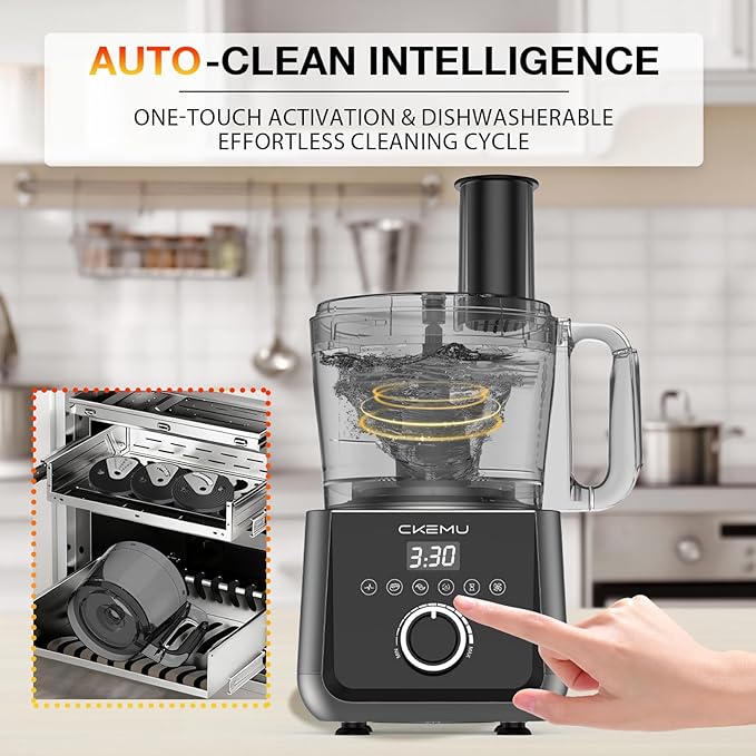 12 Cup Smart Food Processor, Electric Food Chopper Slicer with French-Fry Slicing Shredding Chopping Kneading Cutter, For Meat, Vegetable, Fries, Cheese, Meat & Veggie Prep, Puree