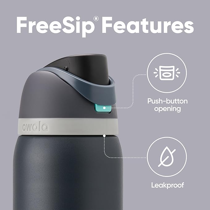 Owala FreeSip Insulated Stainless Steel Water Bottle with Straw for Sports, Travel, and School BPA-Free Sports Water Bottle, 32 oz, Foggy Tide