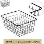 Wire Kitchen Storage Basket 5 Packs,Perfect Pantry Organization Accessories Basket,Laundry,Countertop Organization,Suitable for Kitchen,Bathroom,Bedroom,Tabletop,Stackable,Black